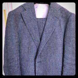 Blue linen suit supply suit